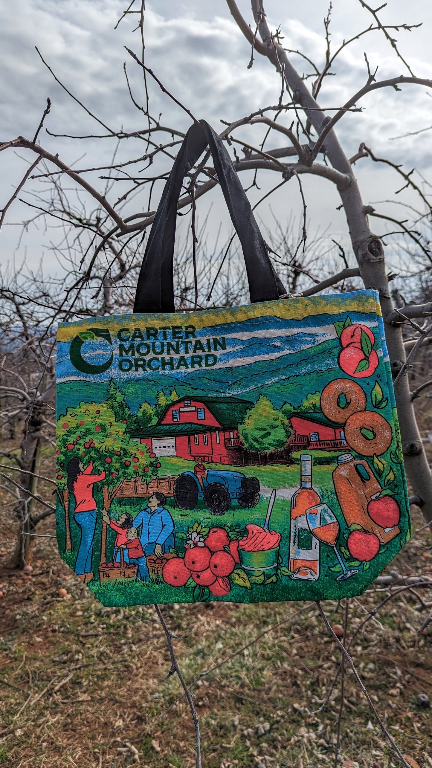 Carter Mountain Orchard Canvas Shopper Tote