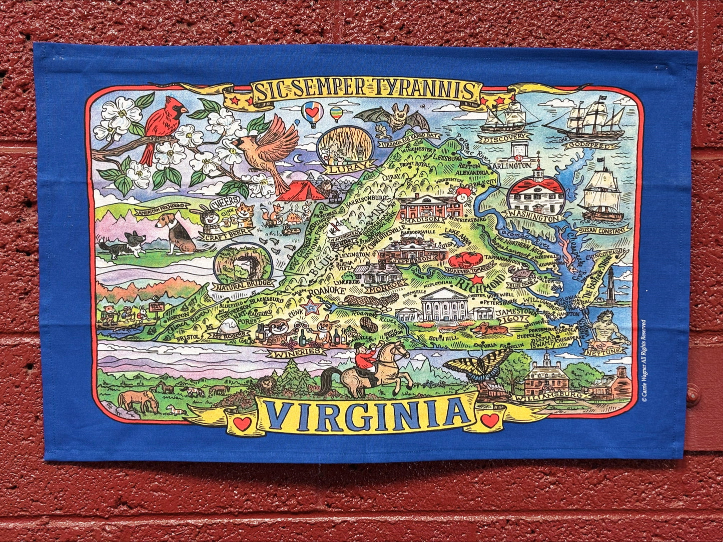 Virginia Destinations Tea Towel
