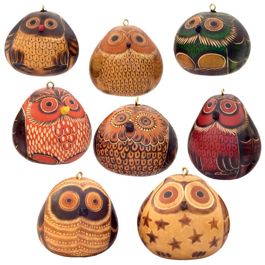 Owl Gourd Ornament